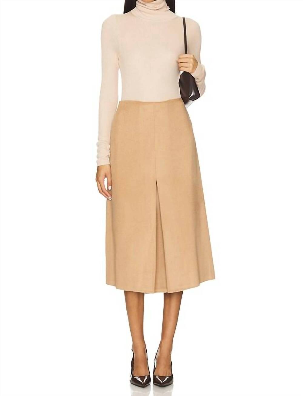 NEW RUE SOPHIE ambre midi skirt in camel